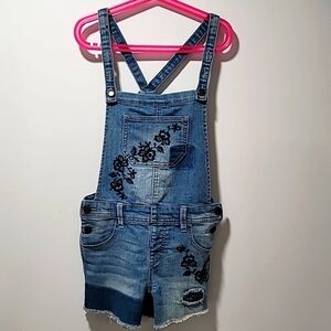 All Class Denim Coverall Distressed Girls Shorts.